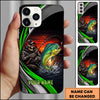 Maxcorners Fishing Grim Reaper Sunset Splash Personalized Name Phone Case  (12 Fish Species)