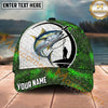 Maxcorners Fishing Green Honeycomb Hook Angler Personalized Name 3D Cap (12 Fish Species)