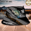Maxcorners Fishing Gray Strike Splash Personalized Name 3D Bucket Hat (12 Fish Species)