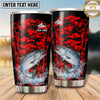 Maxcorners Fishing Tumbler Red Black Camouflage Splash Design Personalized Name Tumbler (13 Species)