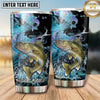 Maxcorners Fishing Tumbler Turquoise Galaxy Splash Design Personalized Name Tumbler (13 Species)