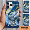 Maxcorners Green Grunge Water Splash Personalized Name Phone Case (13 Fish Species)