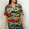 Maxcorners Personalized Muscle Car Hawaiian Shirt, Flower Field Pattern Custom Photo Car Aloha Shirts (Up to 5 photos)