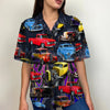 Maxcorners Personalized Hot Rod Car Hawaiian Shirt, Flame Pattern Gift for Hot Rod Lovers, Custom Photo Car Aloha Shirts (Up to 5 photos)