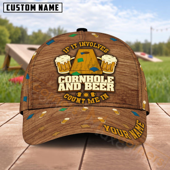 Maxcorners Cornhole Get Involved And Bean Bag Design Personalized Name 3D Cap