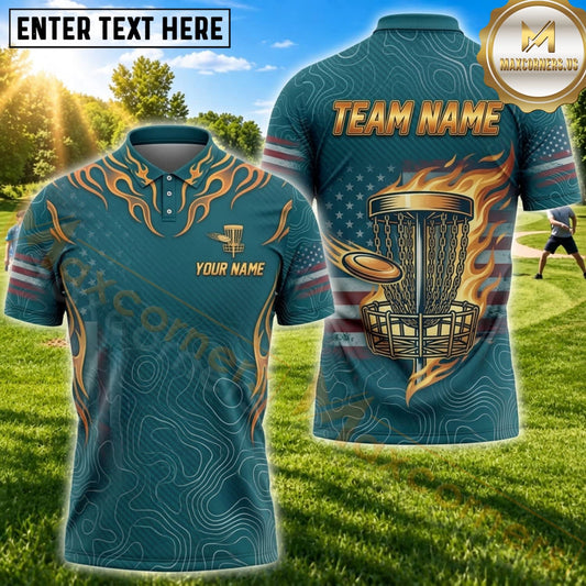 Maxcorners Disc Golf Vintage Forest Chain Basket Personalized Name 3D Unisex Shirt