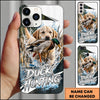 Maxcorners Duck Hunting German Shorthaired Pointer White Blue Water Splash Personalized Name 3D Phone Case - Deutsch Drahthaar