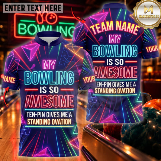 Maxcorners Bowling My Bowling Is So Awesome Funny Quote Personalized Name 3D Unisex Shirt