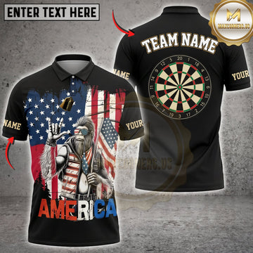 Maxcorners Darts American Flag African American Pride Classic Dartboard Personalized Name 3D Unisex Shirt