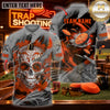 Maxcorners Trap Shooting Skull & Shotgun Graphic with Flying Clay Targets Multicolor Customized Name, Team Name 3D Shirts