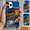 Maxcorners Fishing Phone Case Fishing And Beer American Flag Personalized Name 3D Phone Case (10 Fish Species)