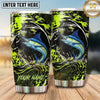 Maxcorners Fishing Tumbler Acid Green Graffiti Swirl Design Personalized Name Tumbler (13 Species)