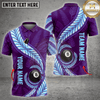 Maxcorners Eight Ball Circular Wave Texture Billiards Shirt Multicolor Customized Name, Team Name 3D Shirts