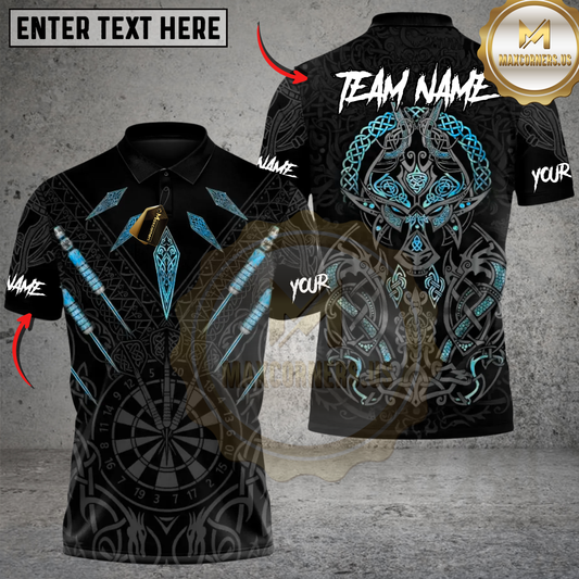 Maxcorners Darts Nordic Valkyrie Multicolor Customized Name, Team Name 3D Shirts