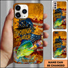 Maxcorners Fishing Phone Case And Beer Golden Splash Design Personalized Name 3D Phone Case (10 Fish Species)