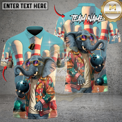 Maxcorners Kingpin Elephant Bowling Personalized Name 3D Unisex Shirt