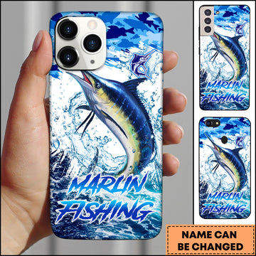 Maxcorners Marlin Fishing Blue Ocean Splash Art 3D Phone Case