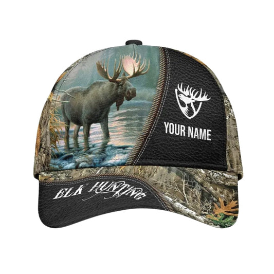 Maxcorners Custom Name Elk Hunting Baseball Caps, Custom Elk Hunting Hats Caps LM0402