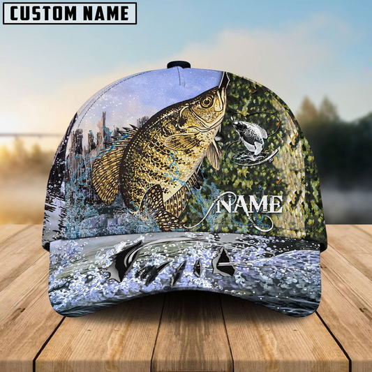 Maxcorners Crappie Fishing Clear Water Skin Customized Name 3D Cap