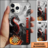 Maxcorners Darts Dragon Fire Storm Personalized Name 3D Phone Case