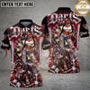 Maxcorners Darts Hip Hop Girl & Pitbull Dog Diamond Multicolor Customized Name, Team Name 3D Shirts