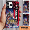 Maxcorners Fishing American Flag Personalized Name 3D Phone Case  (13 Fish Species)