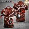 Maxcorners Eight Ball Ocean Crest Waves Billiards Shirt Multicolor Customized Name, Team Name 3D Shirts