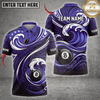 Maxcorners Eight Ball Ocean Crest Waves Billiards Shirt Multicolor Customized Name, Team Name 3D Shirts