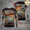 Maxcorners Fishing Bait Hook Drag Repeat Custom Name & Team Name 3D Shirts