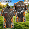 Maxcorners Disc Golf Flying Disc & Basket Graphic with Abstract Wave Pattern Multicolor Customized Name, Team Name 3D Shirts