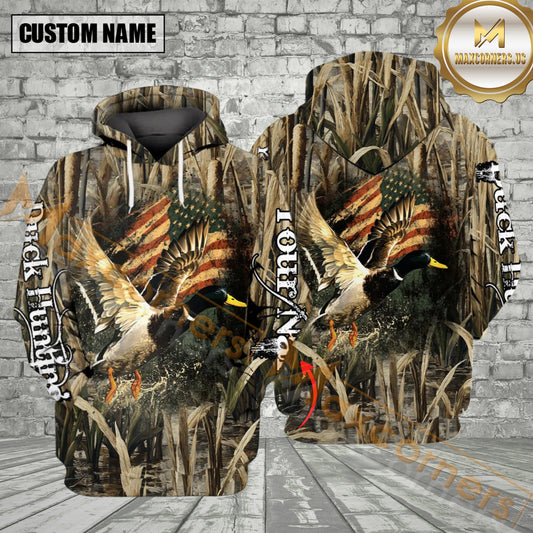 Maxcorners Custom Name America Duck Hunting All Over Print Best Gift For Hunter