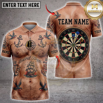 Maxcorners Darts Tattoo Body Classic Dartboard Personalized Name 3D Unisex Shirt