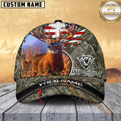Maxcorners Patriotic Buck Camo Hunting Cap Multicolor Pattern Personalized 3D Cap