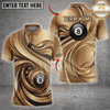Maxcorners Eight Ball Marble Swirl Liquid Billiards Shirt Multicolor Customized Name, Team Name 3D Shirts