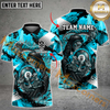 Maxcorners Billiard 8 Ball Skull Reaper Multicolor Options Personalized Name, Team Name 3D Polo Shirt