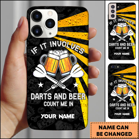 Maxcorners If It Involves Darts And Beer Count Me In Personalized Name 3D Phone Case
