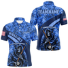 Maxcorners Personalized Death Skeleton Blue Camo Billiard Shirts For Men Custom Military Billiard Jerseys LM105