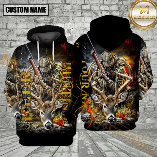 Maxcorners Deer Hunter Vintage Art All Over Print Shirt Best Gift For Hunter
