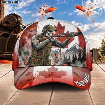 Maxcorners Trap & Skeet Shooting Canadian Mountain  Personalized Name 3D Cap