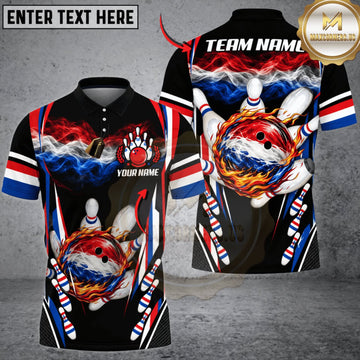 Maxcorners Bowling Netherlands Flag Dragon Bowling Ball Personalized Name 3D Unisex Shirt