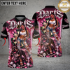 Maxcorners Darts Hip Hop Girl & Pitbull Dog Diamond Multicolor Customized Name, Team Name 3D Shirts