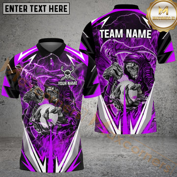Maxcorners Golf Reaper Colourful Personalized Name, Team Name 3D Shirt (6 Colors)