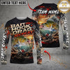 Maxcorners Fishing Bait Hook Drag Repeat Custom Name & Team Name 3D Shirts