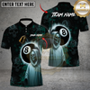 Maxcorners Skull & 8 Ball Custom Polo – Gothic Billiards Pool Team Shirt