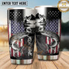 Maxcorners Fishing Tumbler Monochrome Cabin Flag Collage Design Personalized Name Tumbler (13 Species)
