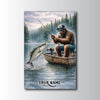 Maxcorners Striped Bass Fishing Bigfoot Quiet Waters Style Personalized Name 3D Poster