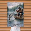 Maxcorners Rainbow Trout Fishing Bigfoot Misty Lake Scene Style Personalized Name 3D Poster