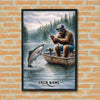Maxcorners Rainbow Trout Fishing Bigfoot Misty Lake Scene Style Personalized Name 3D Poster