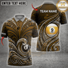Maxcorners Nine Ball Eight Ball Waves Polynesian Tattoo Billiards Top Multicolor Customized Name, Team Name 3D Shirts