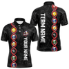 Maxcorners DNA Billiard Shirts For Men Custom Funny Pool Balls Billiard Jerseys Team Polo & Quarter Zip LM064